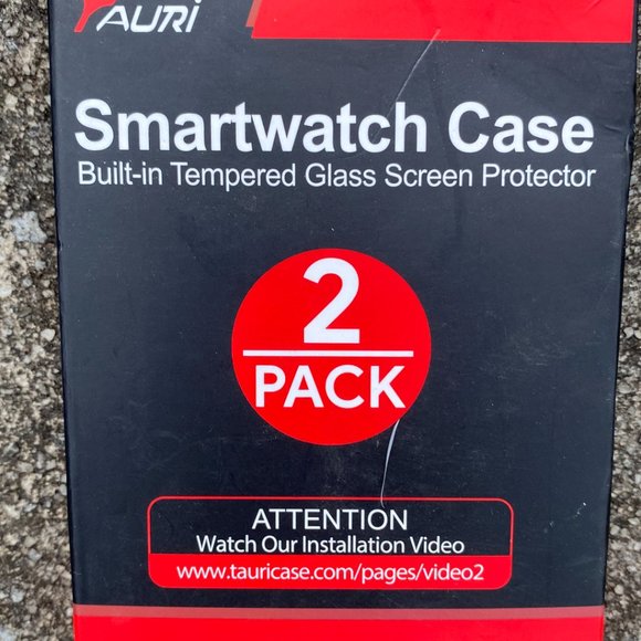 2 Pack Tauri Smartwatch Case For Apple Watch Glass 44 MM Screen Protector - Picture 2 of 5